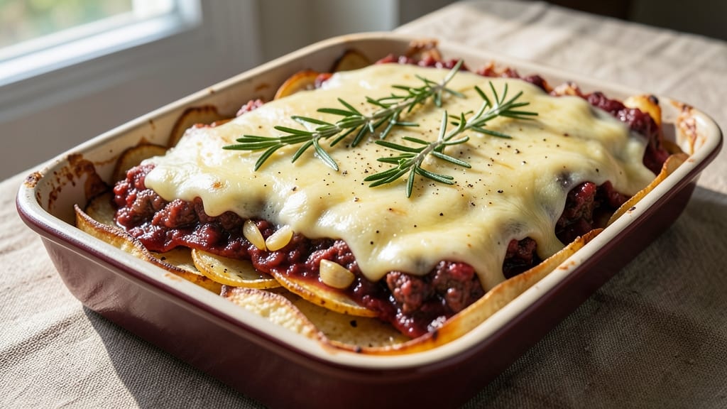 Beef and Potato Moussaka Recipe: Layered Baked Comfort With Crispy Top