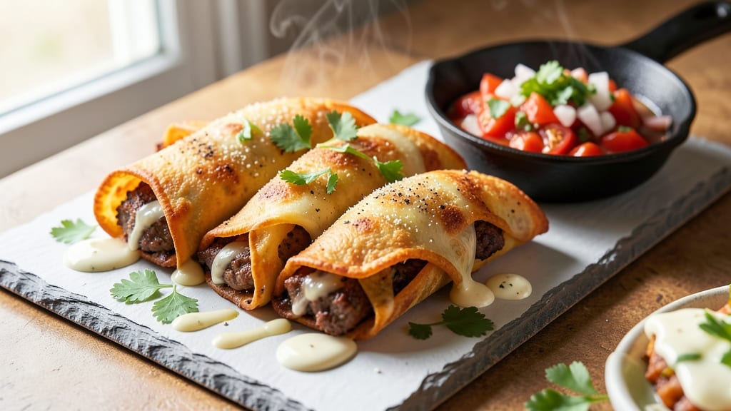 Air Fryer Beef Taquitos Recipe: Crispy Tortilla Shells With Cheesy Pull-Apart Magic