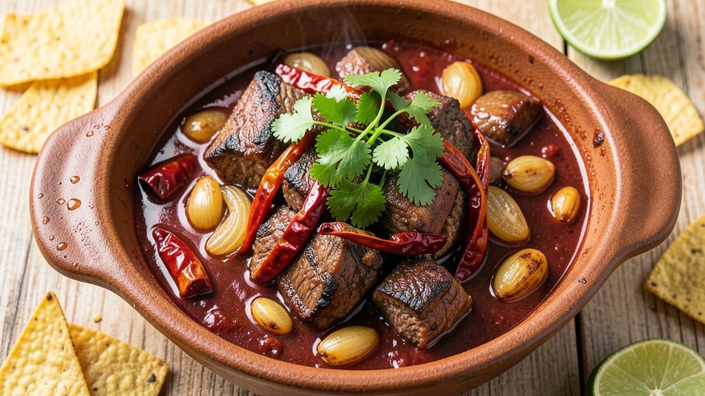 Authentic Mexican Beef Stew Recipe: Smoky Chipotle and Tomato Braise With Crispy Tortilla Topping