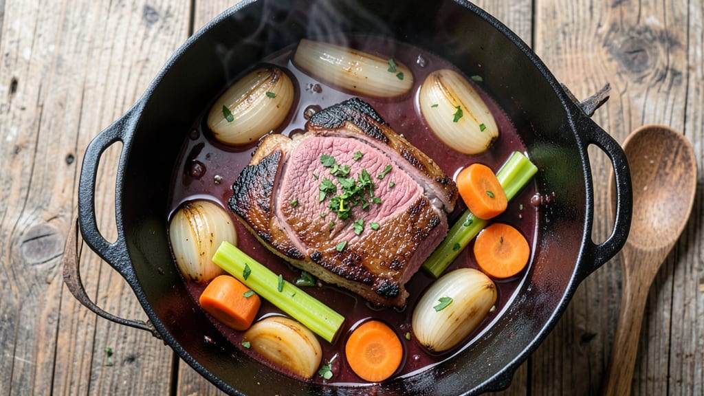American Beef Stew Recipe: Deep-Red Wine Braise with Caramelized Root Vegetables