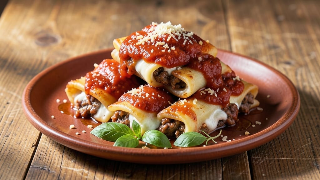Beef and Sausage Manicotti Recipe: Cheesy Layers That Bake to Golden Crisp