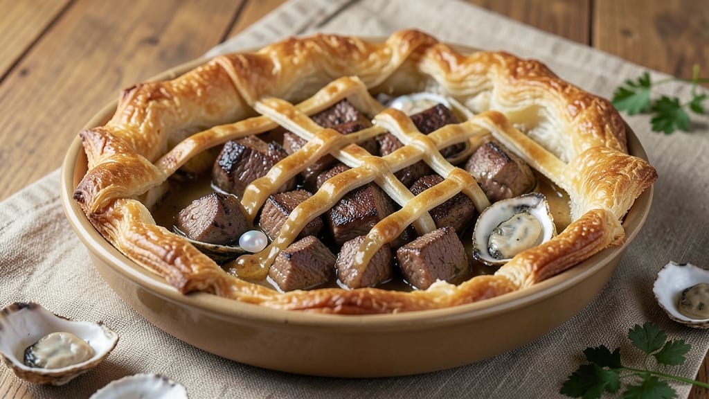 Beef and Oyster Pie Recipe: Flaky Crust Hugs Savory Meat and Briny Bites