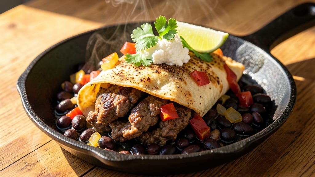 Beef and Black Bean Burritos Recipe: Smoky Cumin Tortilla Wraps With Melty Cheese Magic