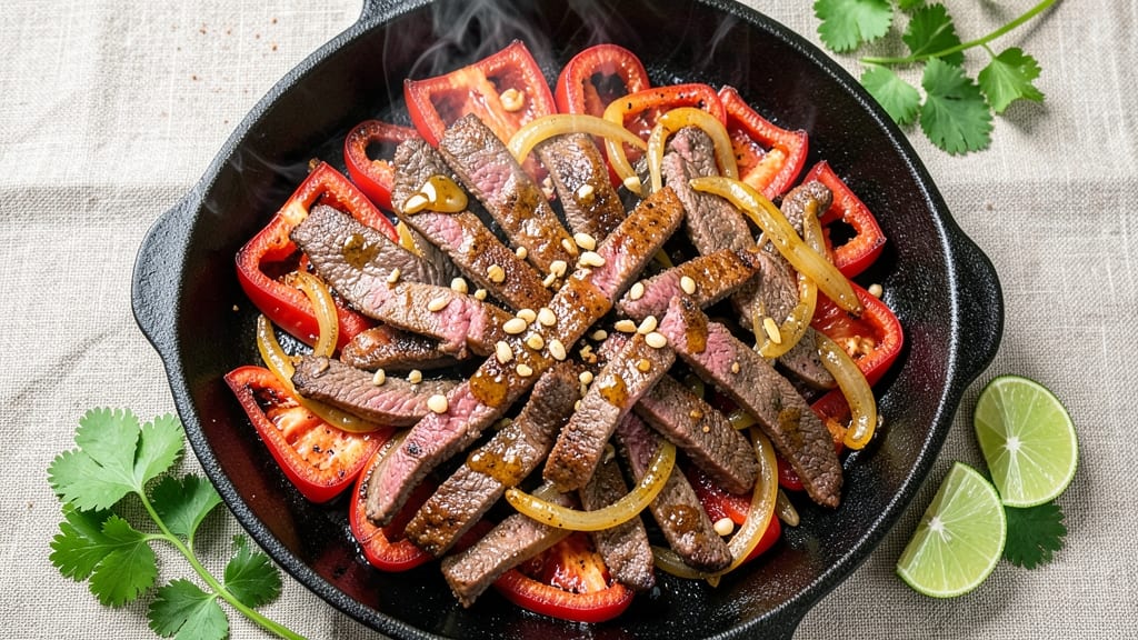 Angus Beef Fajitas Recipe: Smoky Charred Steak with Bell Pepper Crunch