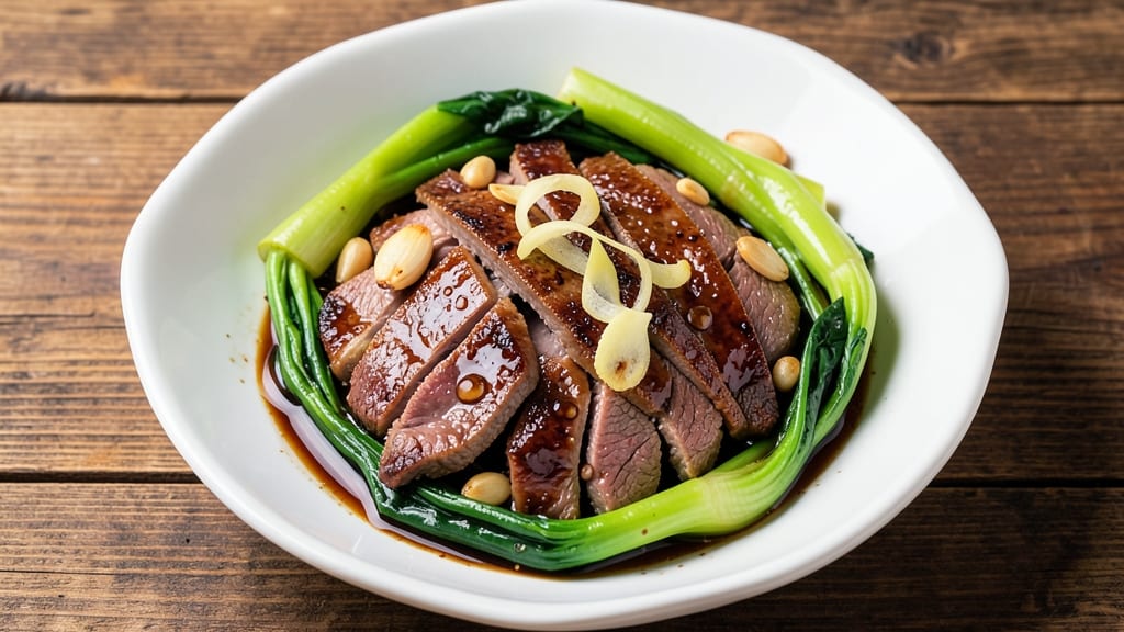 Beef and Greens Chinese Recipe: Wok-Tossed Umami Crunch With Silky Greens