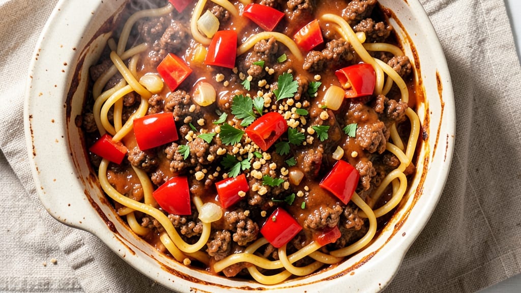 Beef and Egg Noodle Casserole Recipe: Savory Cheese Melt and Crispy Top Masterpiece