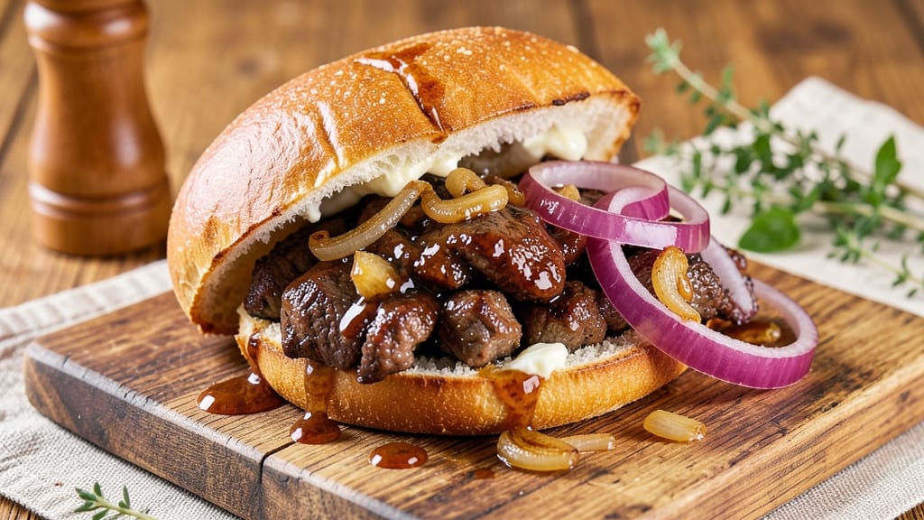 BBQ Beef on a Bun Recipe: Juicy Smash Burgers With Caramelized Onion Crunch