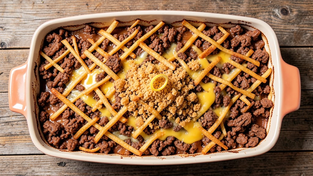 Beef and Hash Brown Casserole Recipe: Crispy Top, Creamy Cheese Layers