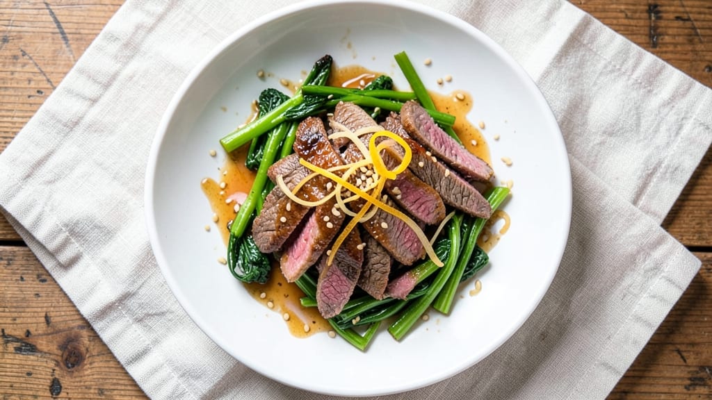 Beef and Gai Lan Recipe: Wok-Sear Crispness With Silky Green Bean Sauce