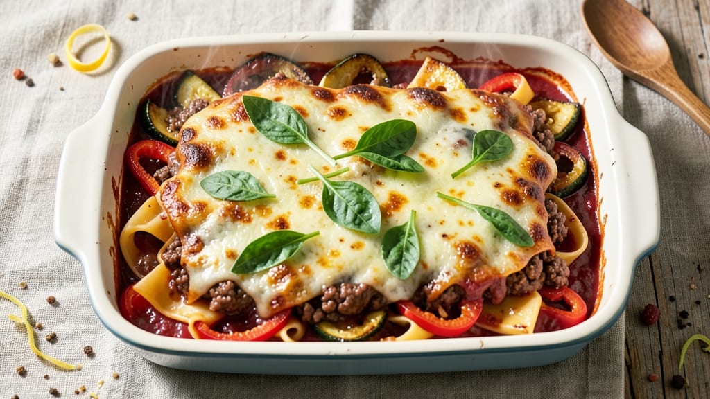 Beef And Vegetable Lasagne Recipe: Layers of Hearty Comfort With Crispy Top