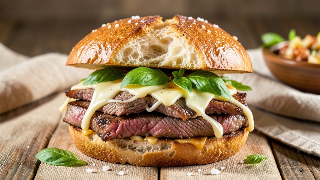 Asiago Roast Beef Sandwiches Recipe: Sharp Cheese and Tender Meat Layers