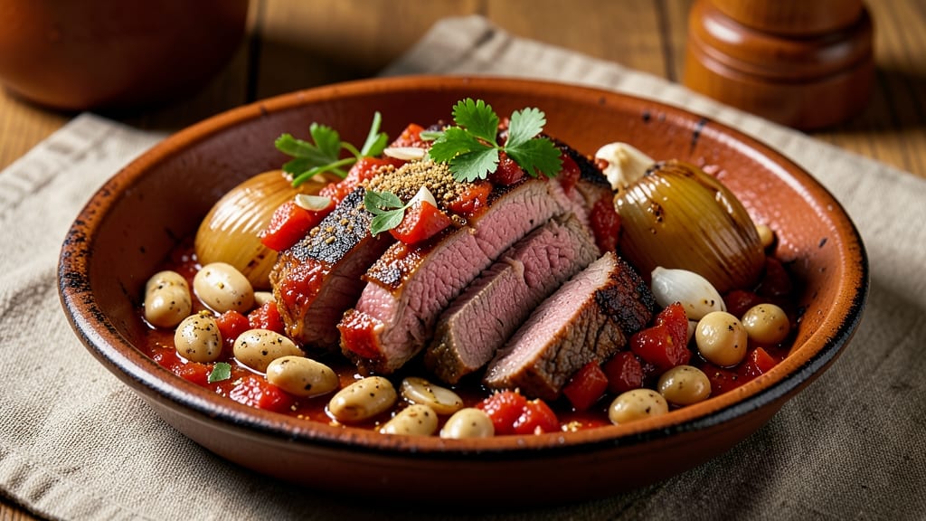 Beef and Garbanzo Bean Recipe: Spiced Tomato and Cumin Simmered to Richness