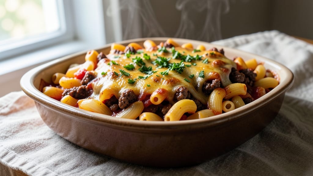 Baked Beef Macaroni Recipe: Cheesy Crust Meets Juicy Beef Bites