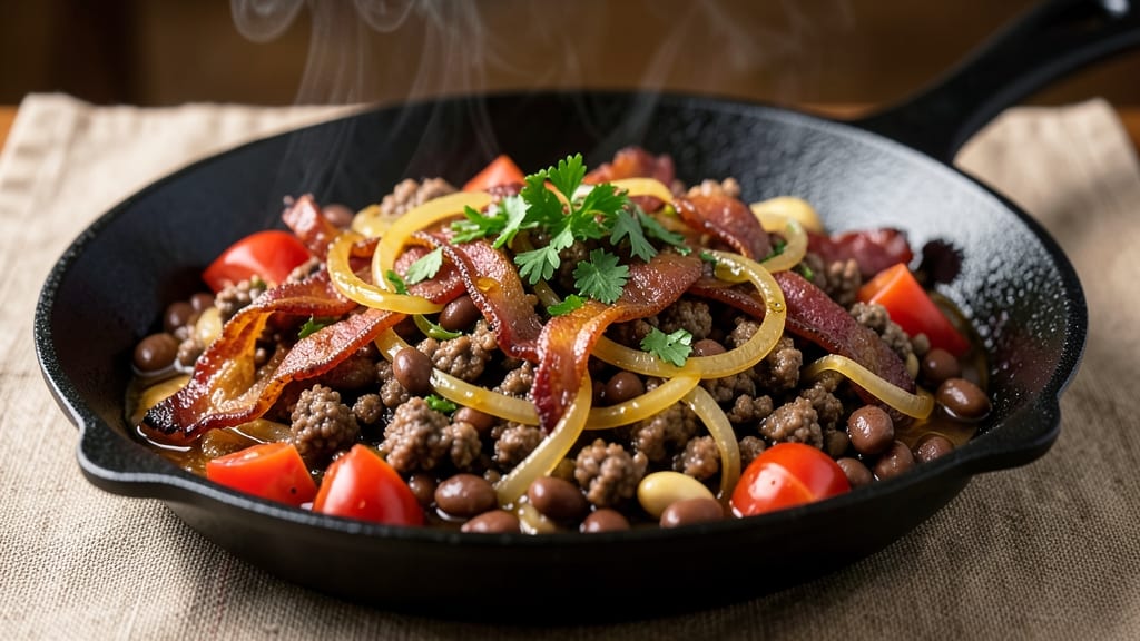 Beans, Bacon, and Ground Beef Recipe: Smoky One-Pan Heartiness