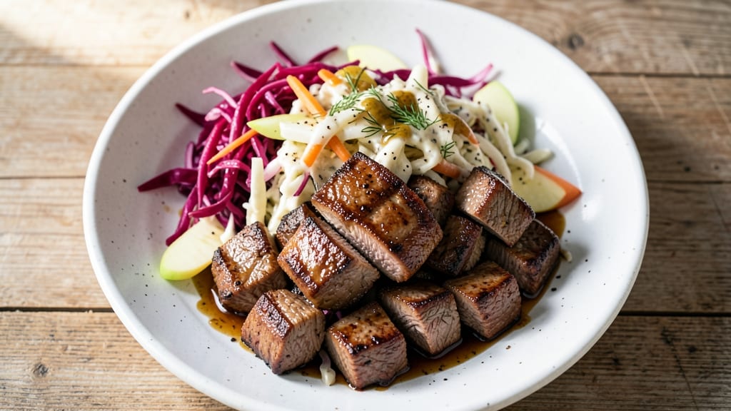 Beef and Coleslaw Recipe: Juicy Steak with Crunchy Slaw Pairing
