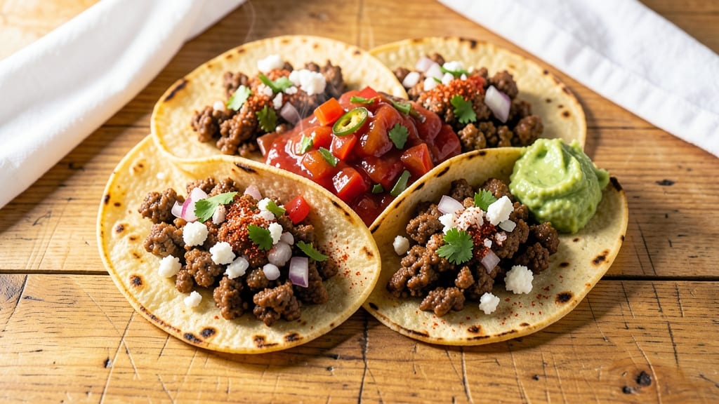 Authentic Mexican Restaurant Ground Beef Tacos Recipe: Crispy Tortillas and Zesty Lime-Cilantro Slaw