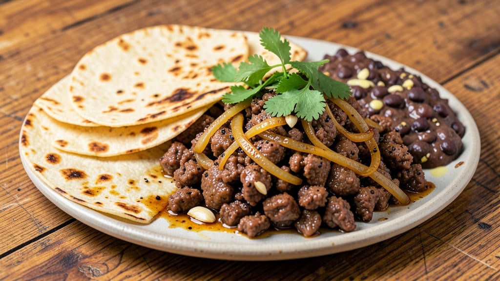 Beef and Bean Tacos Recipe: Crispy Tortillas Loaded With Smoky Spiced Meat