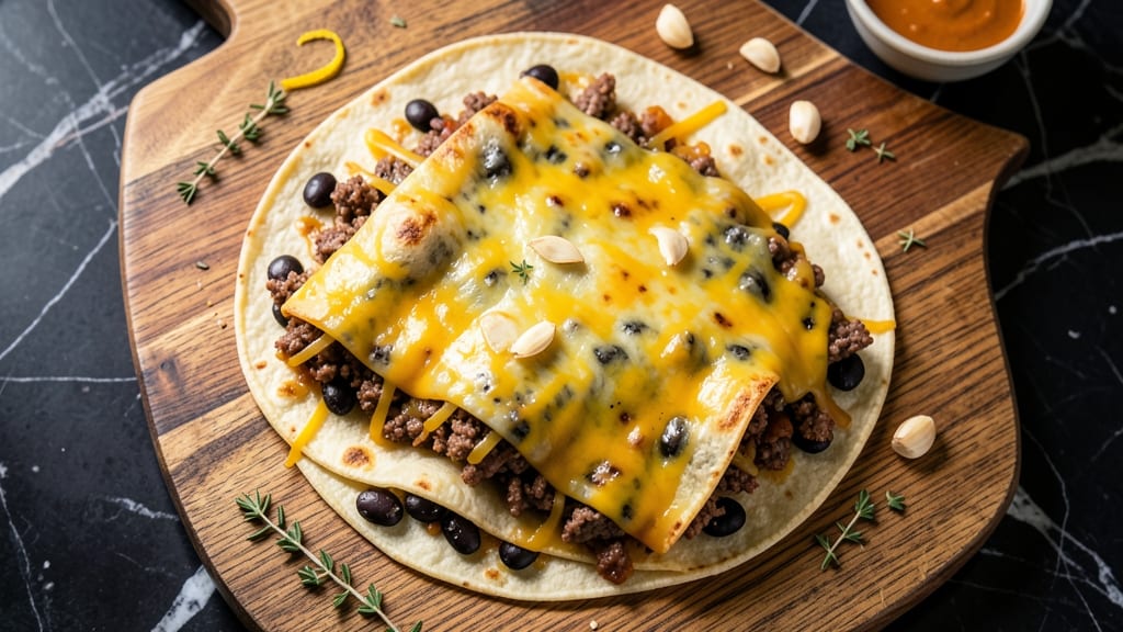 Beef and Bean Quesadilla Recipe: Spiced Tortilla Sandwich With Melty Cheese Fusion