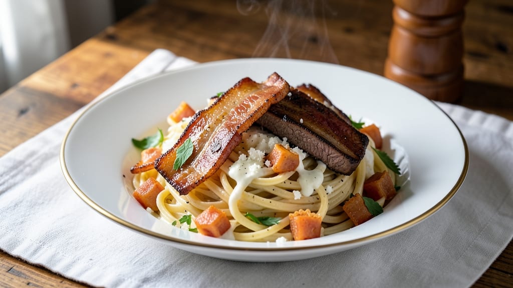 Beef Bacon Carbonara Recipe: Crispy Pancetta and Eggy Pasta Bliss